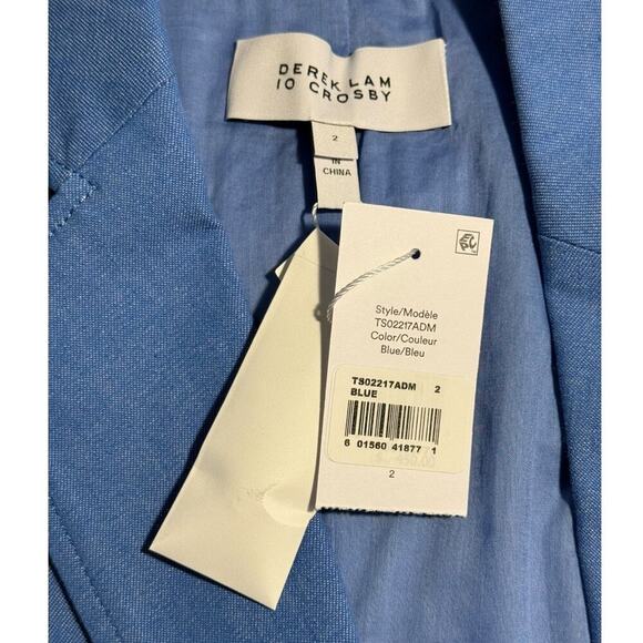 NEW Derek Lam 10 Crosby Myla Blue Double Breasted Blazer Size 2 NWT - Picture 5 of 7